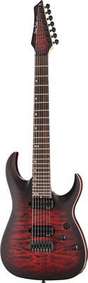 La guitare électrique Harley Benton Amarok-7 BKRD Quilted B-Stock | Test, Avis & Comparatif | E.G.L