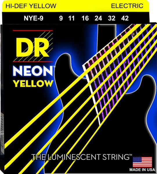 Cordes guitare DR Strings DR NEON Hi-Def Yellow - NYE- 9 | Test, Avis & Comparatif