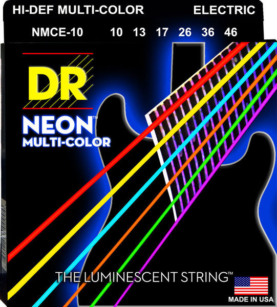Cordes guitare DR Strings HiDef Multi Color Neon E 10 | Test, Avis & Comparatif