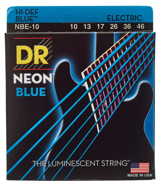 Cordes guitare DR Strings Hi-Def Neon Blue NBE-10-46 | Test, Avis & Comparatif