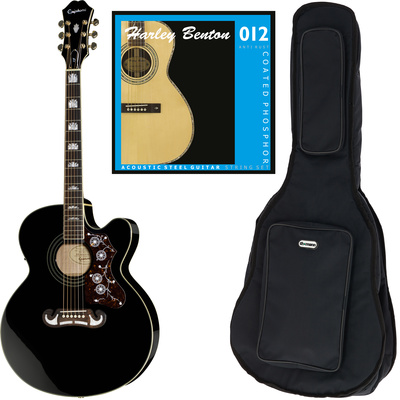 Guitare acoustique Epiphone EJ-200CE BK Bundle | Test, Avis & Comparatif