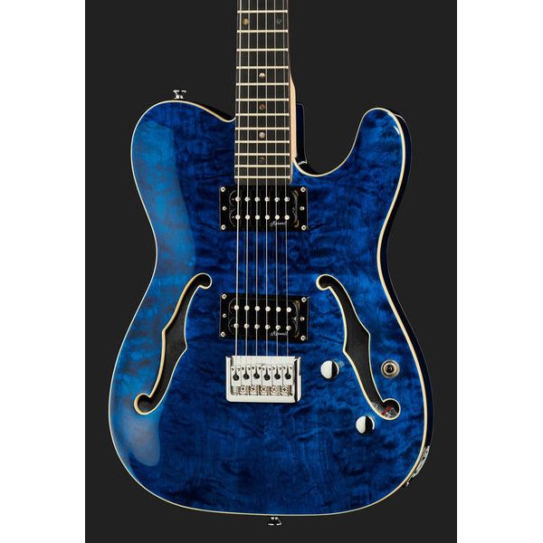 La guitare électrique Harley Benton TE-90QM HH Trans Blue : Test et Avis