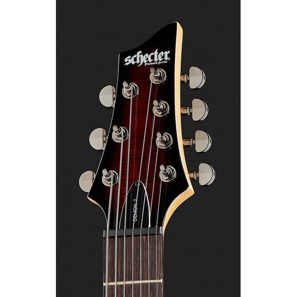 La guitare électrique Schecter Demon-7 Crimson Red Burst , Avis & Test