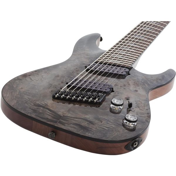 La guitare électrique Schecter Omen Elite-8 MS Charcoal / Test, Avis