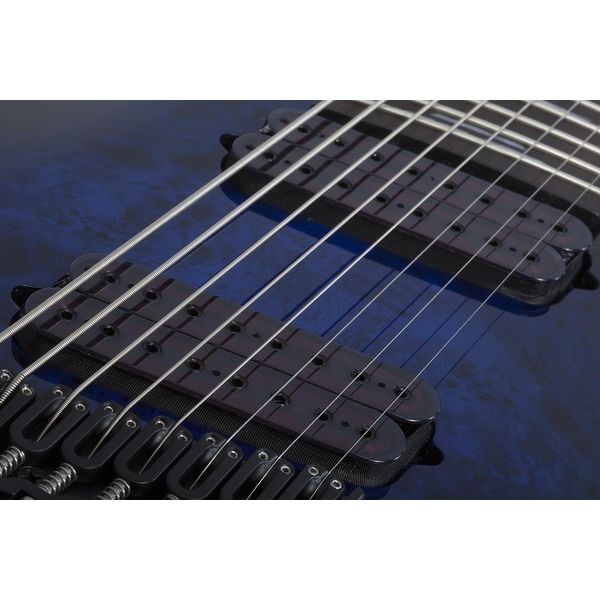 La guitare électrique Schecter Omen Elite-8 MS Blue Burst Avis et Test