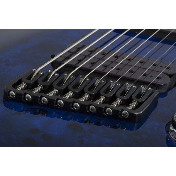 La guitare électrique Schecter Omen Elite-8 MS Blue Burst Avis et Test