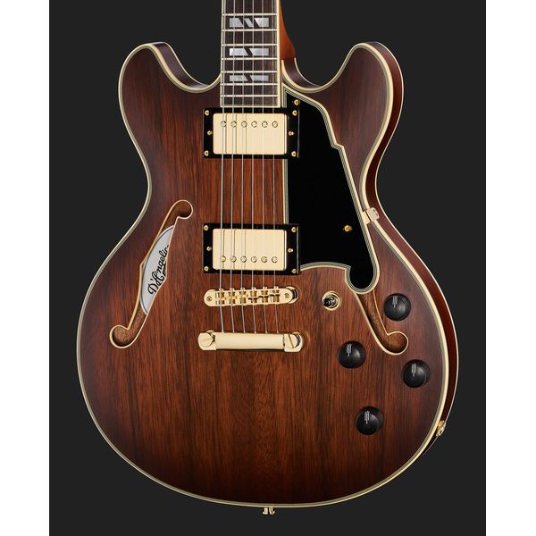 Guitare électrique DAngelico Deluxe Mini DC Satin Brown Bur , Avis et Test