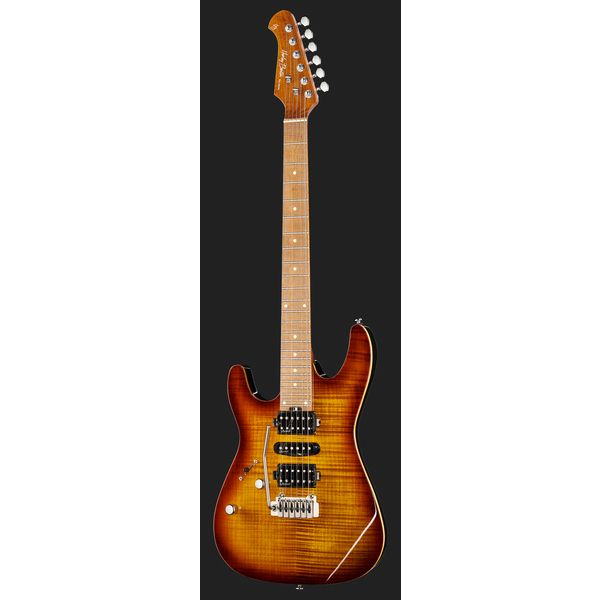 La guitare électrique Harley Benton Fusion-III HSH LH Roasted FBB , Test & Avis