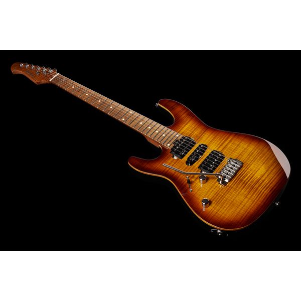 La guitare électrique Harley Benton Fusion-III HSH LH Roasted FBB , Test & Avis