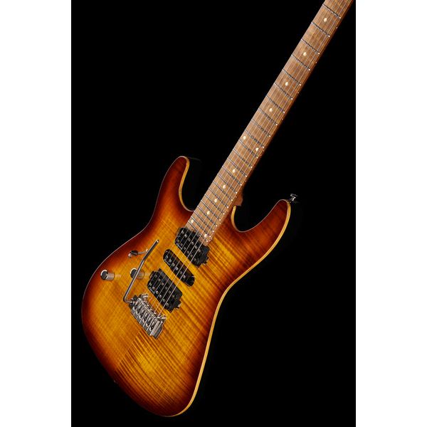 La guitare électrique Harley Benton Fusion-III HSH LH Roasted FBB , Test & Avis