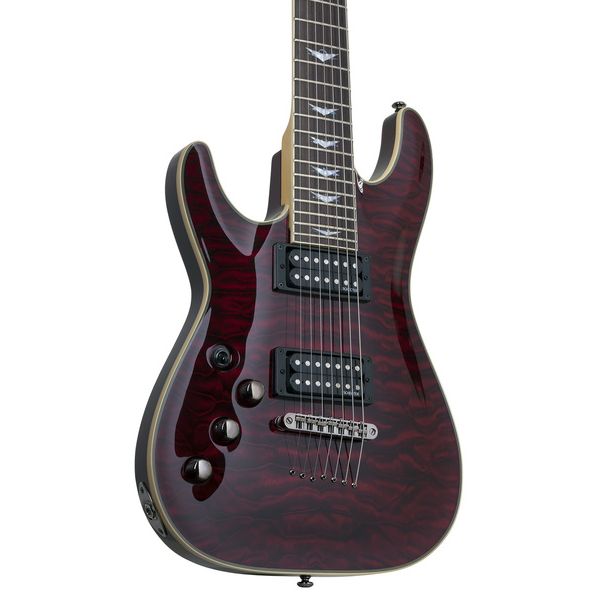 La guitare électrique Schecter Omen Extreme-7 LH BKCH - Avis et Test