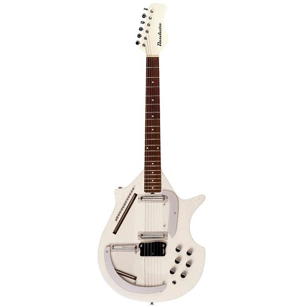 Guitare électrique Danelectro Sitar White Crackle / Test & Avis