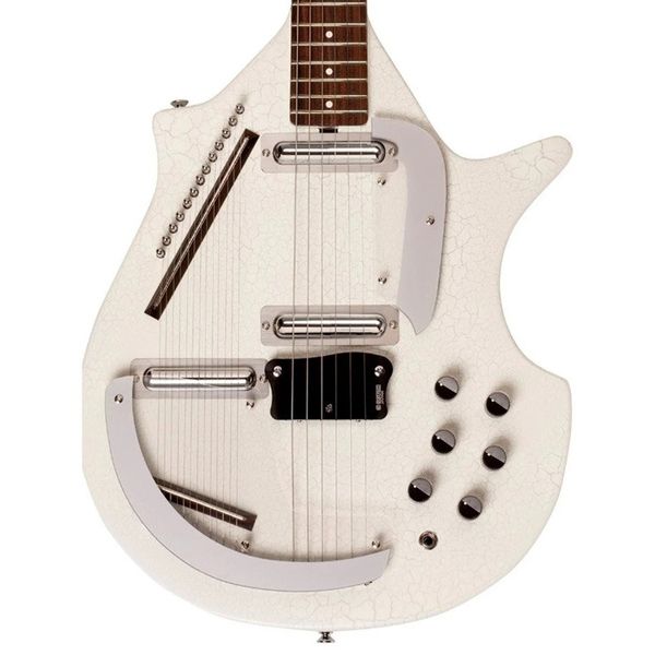 Guitare électrique Danelectro Sitar White Crackle / Test & Avis