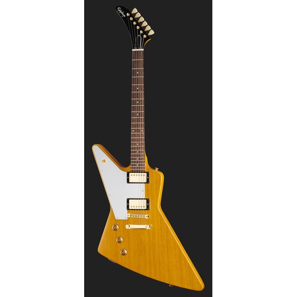 La guitare électrique Epiphone Korina Explorer Aged Nat. LH : Avis et Test