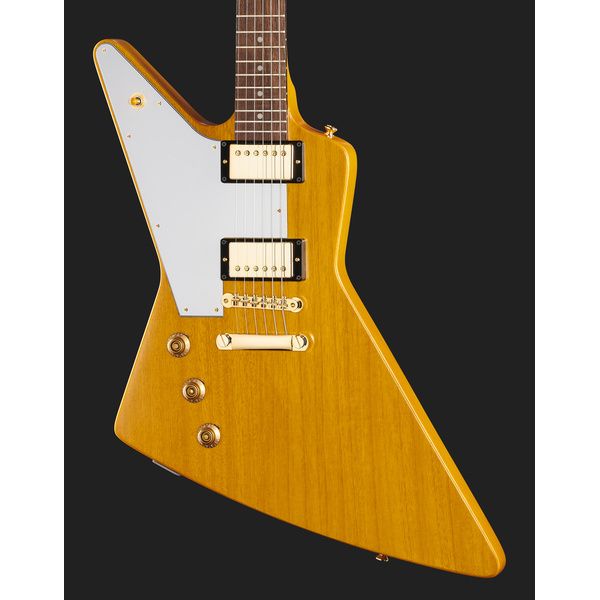 La guitare électrique Epiphone Korina Explorer Aged Nat. LH : Avis et Test