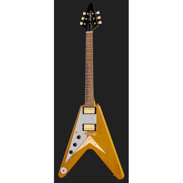 La guitare électrique Epiphone Flying V Korina Aged Nat. LH : Test & Avis