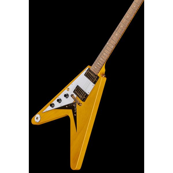 La guitare électrique Epiphone Flying V Korina Aged Nat. LH : Test & Avis