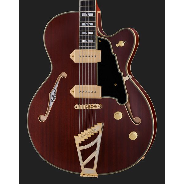 Avis guitare électrique DAngelico Deluxe 59 Satin Trans Wine