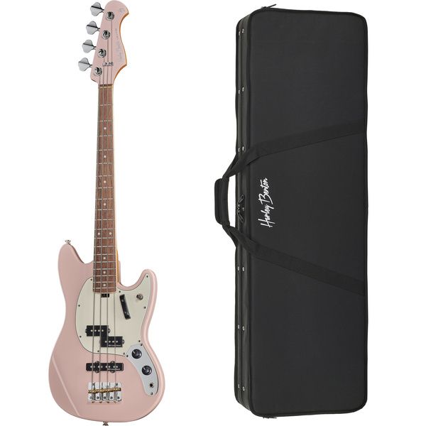 Avis basse électrique Harley Benton MV-4MSB Shell Pink w/Case