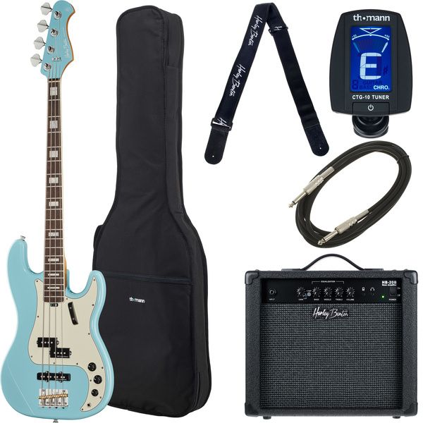 La basse électrique Harley Benton MV-4PJ Daphne Blue Set : Notre avis