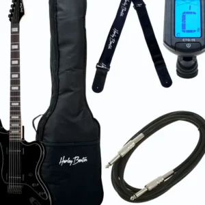 Test et avis détaillé de la guitare électrique Harley Benton JA-Baritone BK Bundle