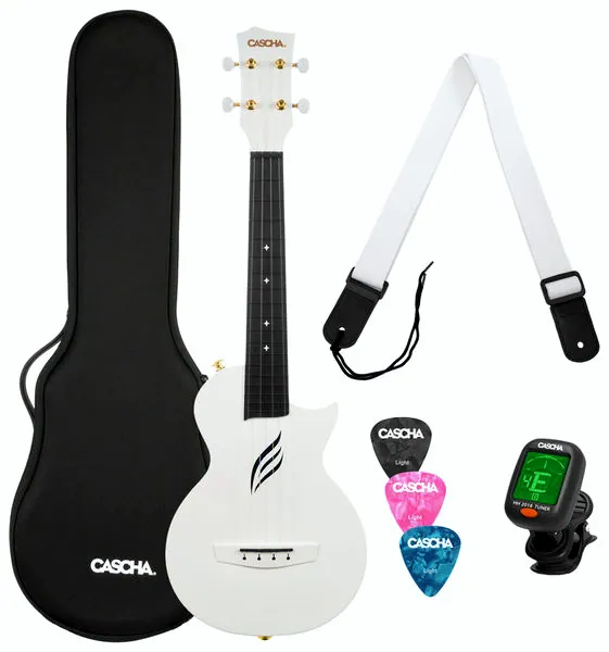 Cascha Carbon Concert Ukulele Set WH