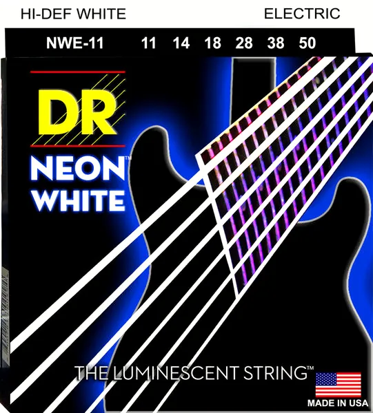guitare DR Strings HiDef White Neon E 11-50