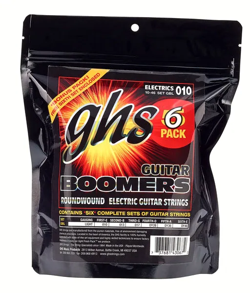 guitare GHS Boomers Light 10-46 6-Pack