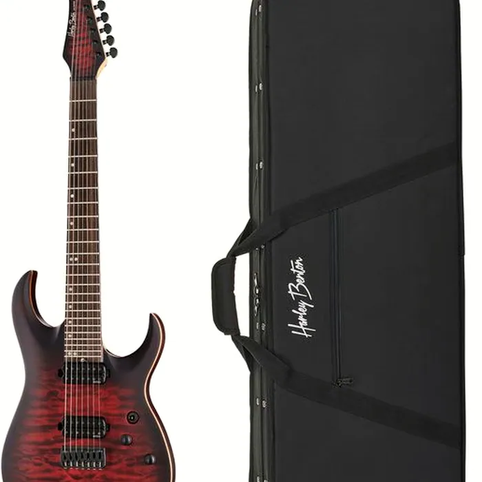 Harley Benton Amarok-7 BKRD Quilted B w/Case – photo 2