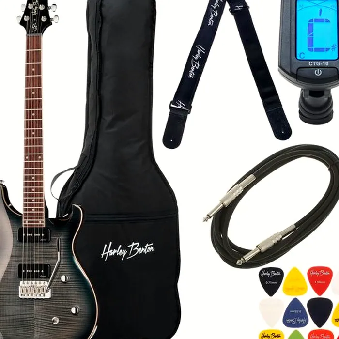 Harley Benton CST-24T P90 Black Flame Bundle – photo 2