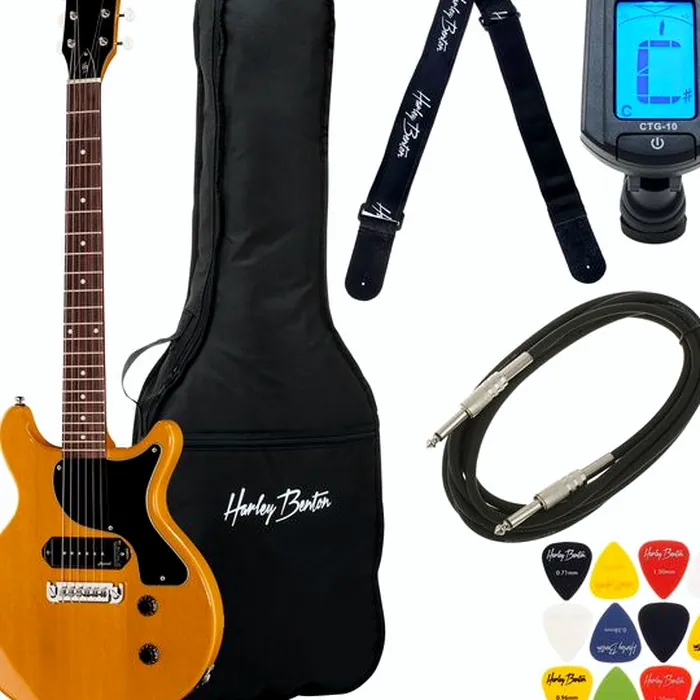 Harley Benton DC-Junior FAT TV Yellow Bundle – photo 2