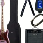 Avis basse électrique Harley Benton MV-4PJ Burgundy Mist Set