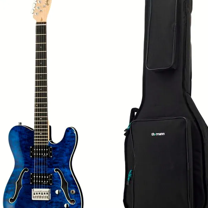 Harley Benton TE-90QM HH Trans Blue w/Bag – photo 2