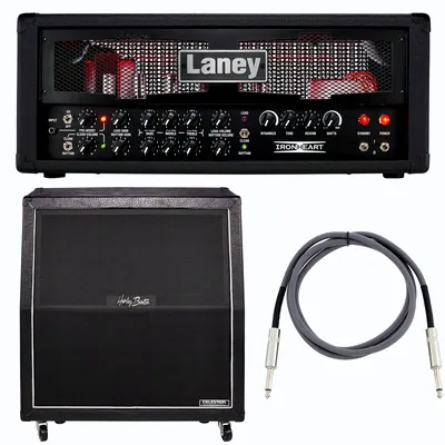 La tête d'ampli pour guitare électrique Laney IRT60H Ironheart Bundle